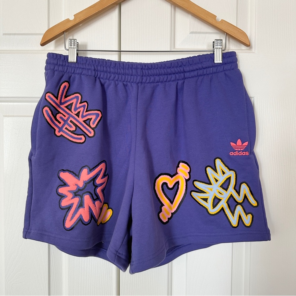 (L) NWT Adidas Love Unites Purple Shorts